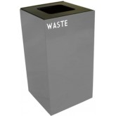 WITT GeoCube Square Recycling Receptacle w/ Square Opening - 28 gallon, Slate